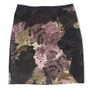 LOFT | Brown Floral Pencil Skirt
